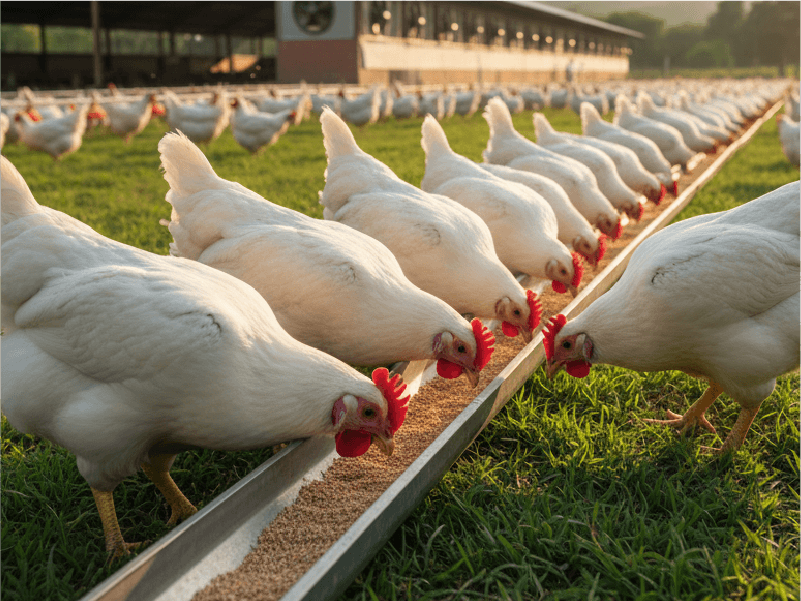 Fitasa en Pollos de Engorde: Optimizando el Rendimiento y la Absorción de Nutrientes