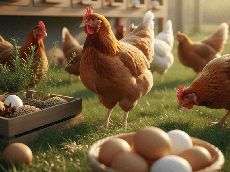 Aceites Esenciales en Gallinas Ponedoras: Clave para Mejorar la Producción de Huevos